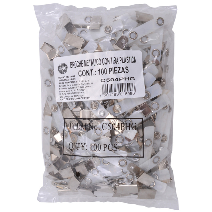 GBC Broche Matálico con Tira Plástica Tipo Caimán 1,000 Piezas — Imagen 3 de 3