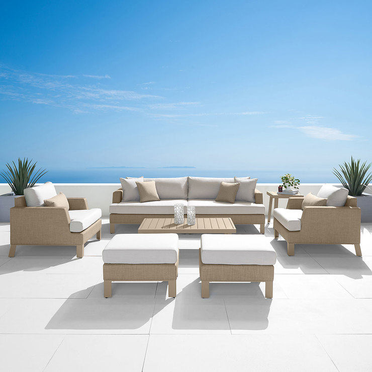 Portofino Sala para Jardín Modern Sling de 8 piezas, Color Beige — Imagen 1 de 4