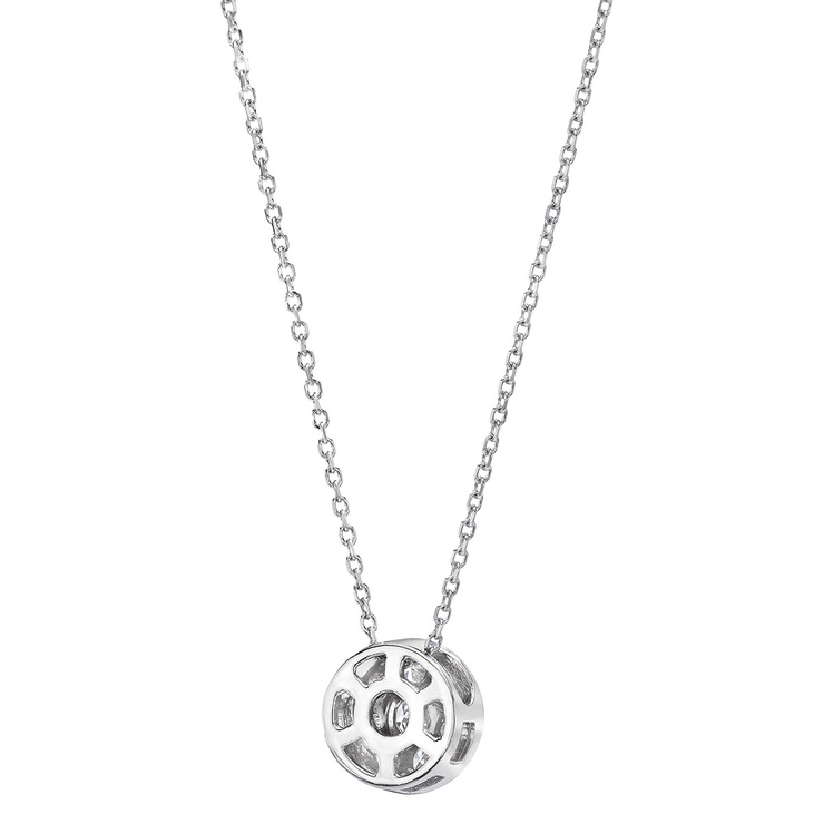 0.45ctw, Collar de Diamantes, Corte Redondo, Oro Blanco de 14kt — Imagen 2 de 4