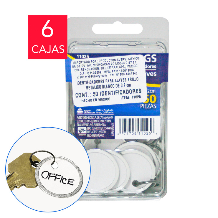 Avery Identificador para llaves de 3.2cm 6 Cajas — Imagen 1 de 3