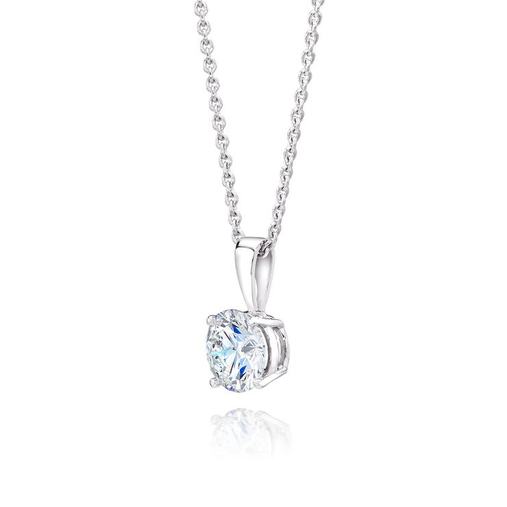 1.00ctw, Collar de Diamante Solitario, Brillante Redondo, Platino — Imagen 2 de 2