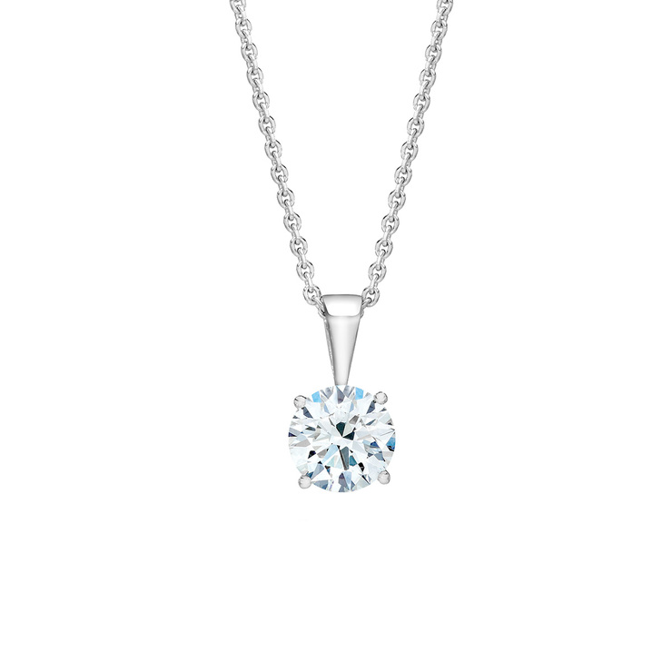 1.00ctw, Collar de Diamante Solitario, Brillante Redondo, Platino — Imagen 1 de 2