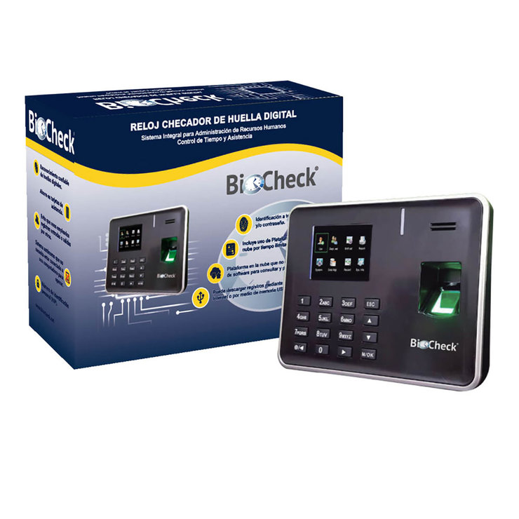 BioCheck Reloj Checador de Huella Digital para 30 Empleados — Imagen 2 de 2