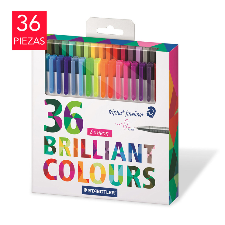 Staedtler Marcadores Punto Fino Colores Brillantes, 36 Piezas — Imagen 1 de 3