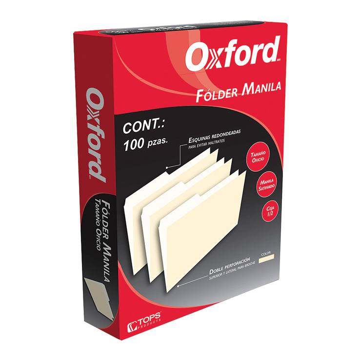 Oxford, Folder Manila Tamaño Oficio, 100 Piezas — Imagen 3 de 3