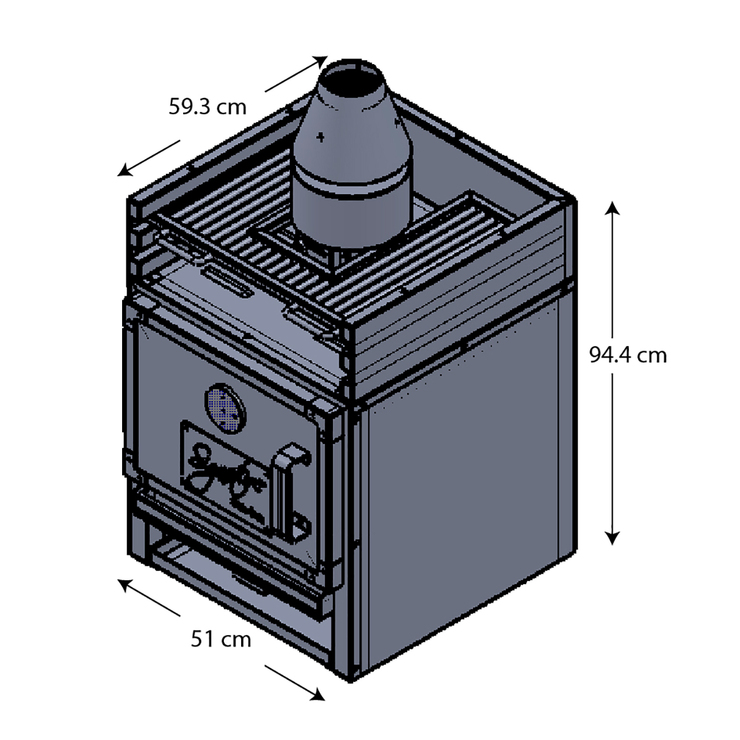 Horno de Brasa para casa San-Son acero inoxidable — Imagen 3 de 3