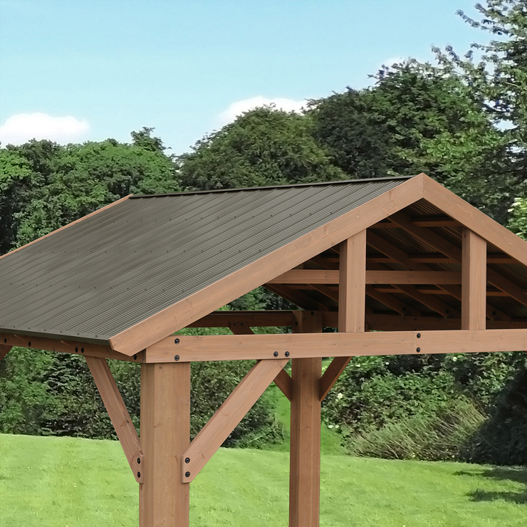 Yardistry pérgola de madera de 4.2 m x 3.6 m con techo de aluminio — Imagen 2 de 4