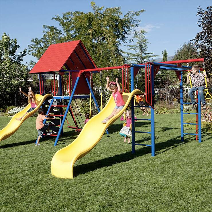 Lifetime Juego de Jardín con Doble Resbaladilla — Imagen 1 de 4