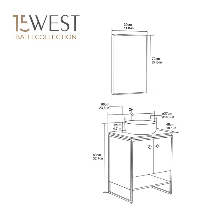 15West, Gabinete para Baño Alisa 24" — Imagen 4 de 4