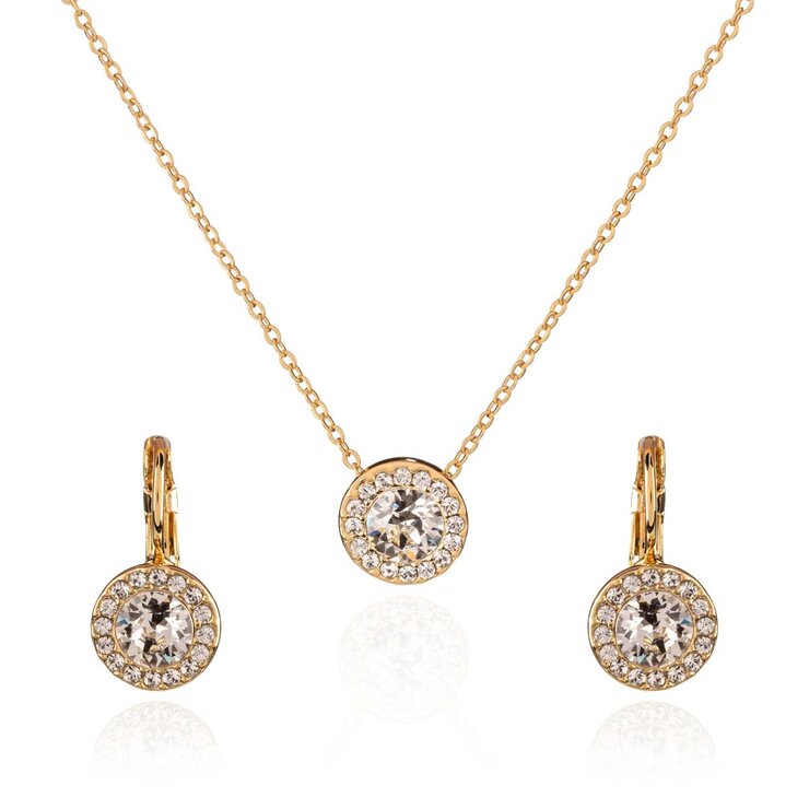 Mayfer, Juego Dorado de Arete y Collar con Dije, con Cristal Austríaco — Imagen 1 de 4