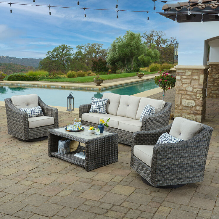 Sunvilla, Juego para Patio con Asientos Amplios Pelington de 4 Pzas. — Imagen 1 de 4