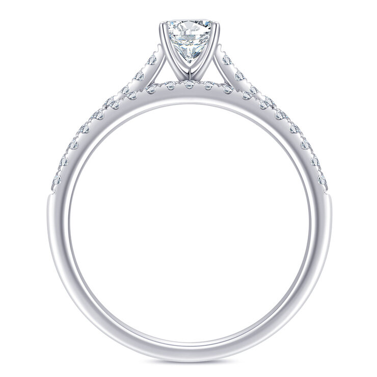 Anillo de Boda, 0.75ctw Diamantes, Oro Blanco de 14K — Imagen 2 de 4