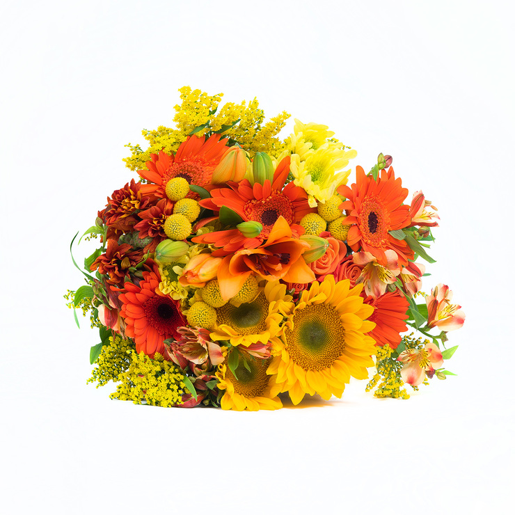 Chiltepec, Bouquet Mixto en Tonos Amarillos y Naranjas — Imagen 1 de 3