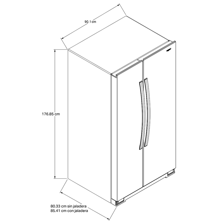 Refrigerador 25' Side by side Whirlpool — Imagen 3 de 4