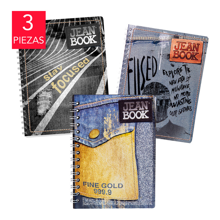 Jean Book 3 Cuadernos Tamaño Profesional — Imagen 1 de 4