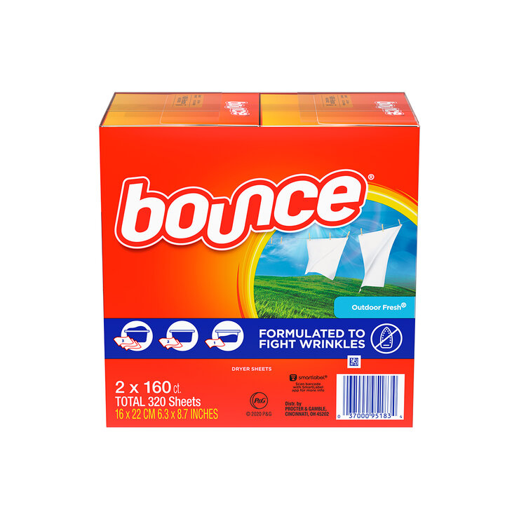Bounce Toallas para Secadora 2 pzas de 160 hojas — Imagen 1 de 4