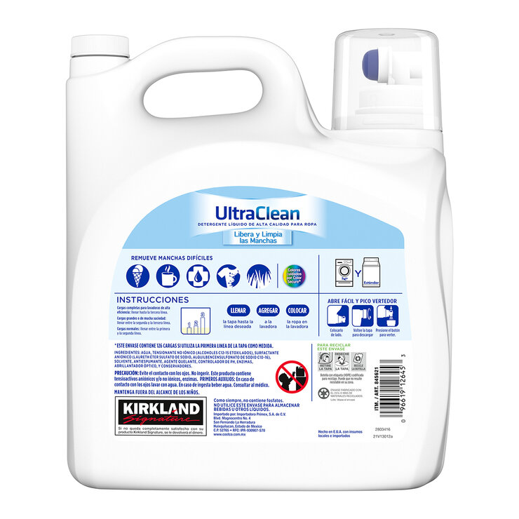 Kirkland Signature Ultra Clean Detergente Líquido sin Aromatizante 5.73 L — Imagen 4 de 4
