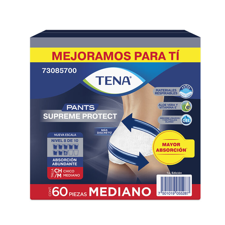 Ropa Interior Desechable, Tena Pants Supreme, Mediano, 60 pzas — Imagen 1 de 2