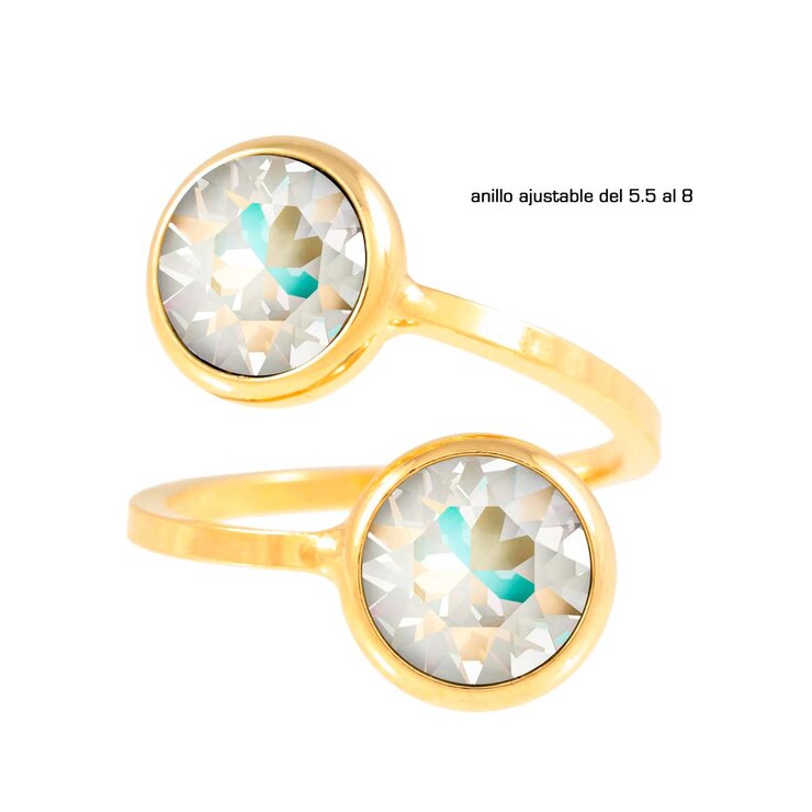 Mayfer, Juego de Aretes Largos y Anillo,  con Cristal Austríaco — Imagen 2 de 3