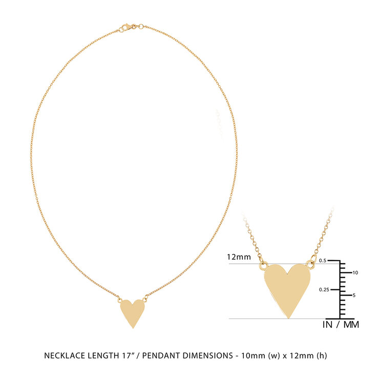 Collar, Corazón, Oro Amarillo de 14K — Imagen 3 de 4