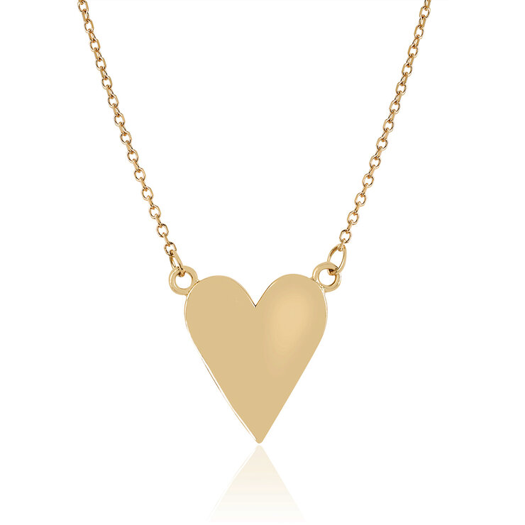 Collar, Corazón, Oro Amarillo de 14K — Imagen 1 de 4