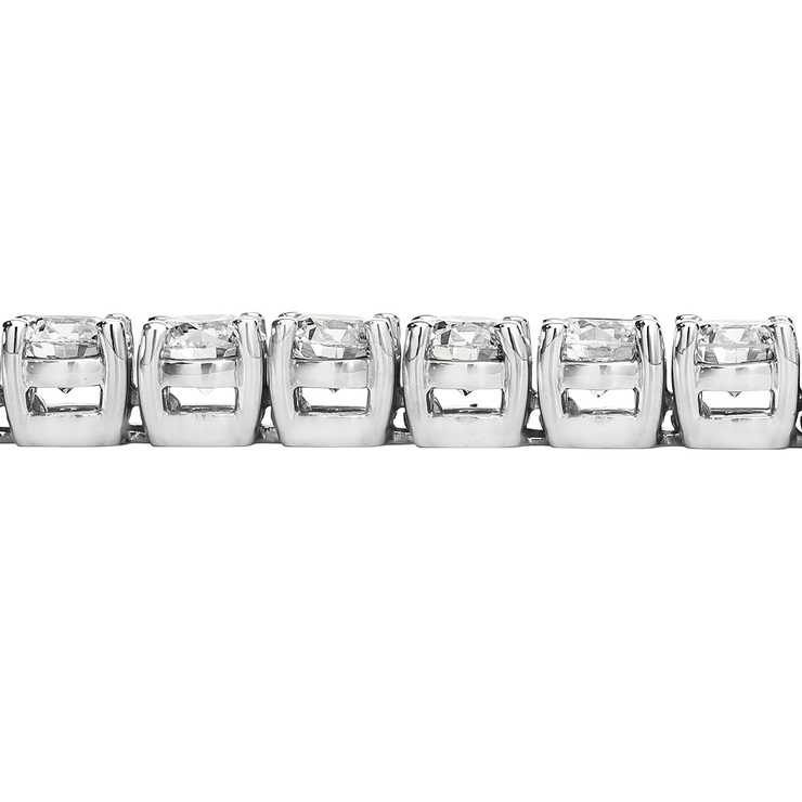 10.00ctw, Pulsera de Diamantes, 17.78cm, Corte Redondo Brillante, Oro Blanco de 14kt — Imagen 3 de 3