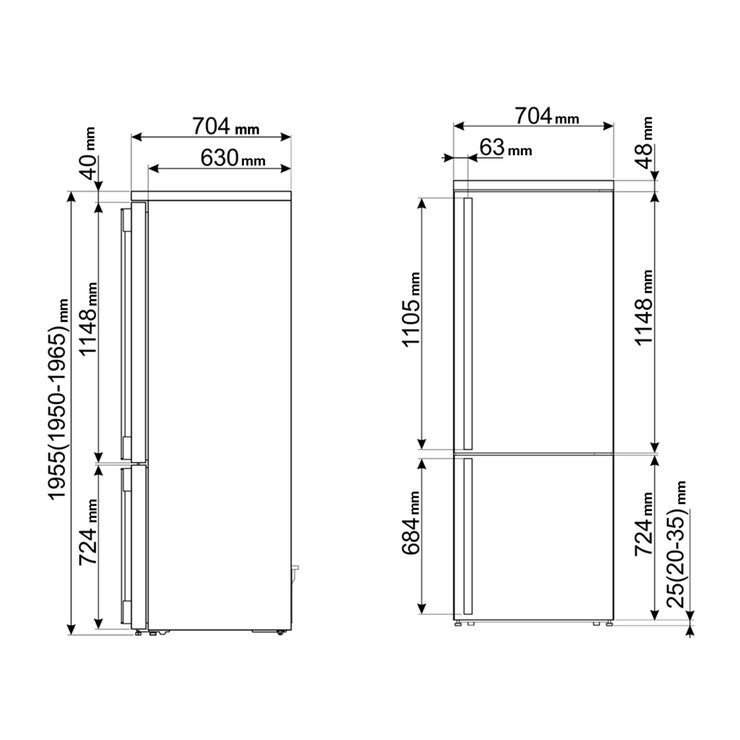 Refrigerador 16'  Bottom Mount Smeg — Imagen 4 de 4