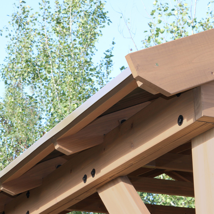 Yardistry pérgola de madera de 4.2 m x 3.6 m con techo de aluminio — Imagen 3 de 4