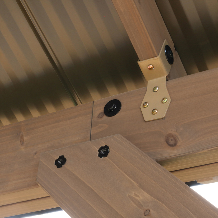 Yardistry pérgola de madera de 4.2 m x 3.6 m con techo de aluminio — Imagen 4 de 4