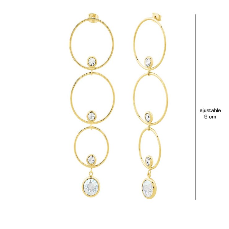 Mayfer, Juego de Aretes Largos y Anillo,  con Cristal Austríaco — Imagen 3 de 3