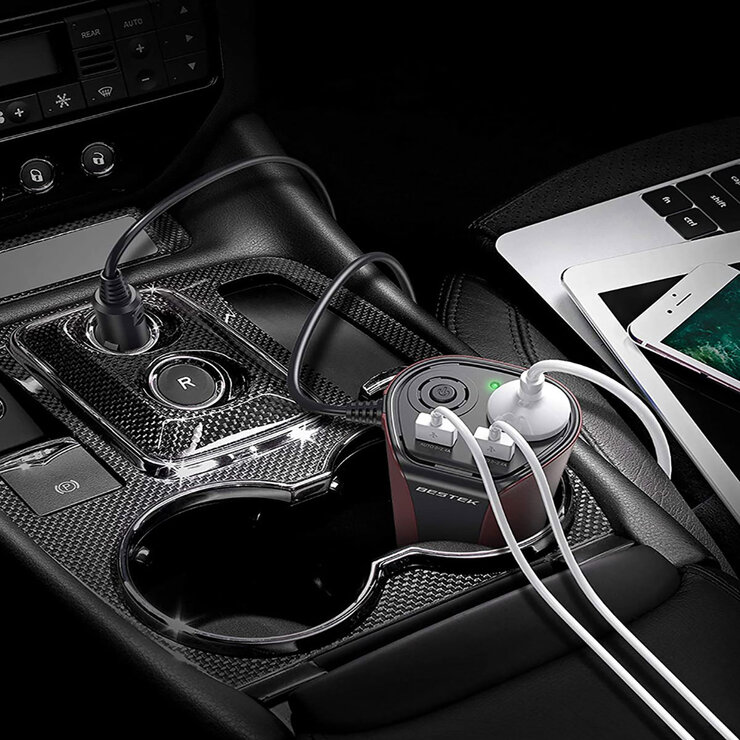 Bestek, Inversor de Corriente Porta Vasos 1 AC, 2 USB — Imagen 4 de 4