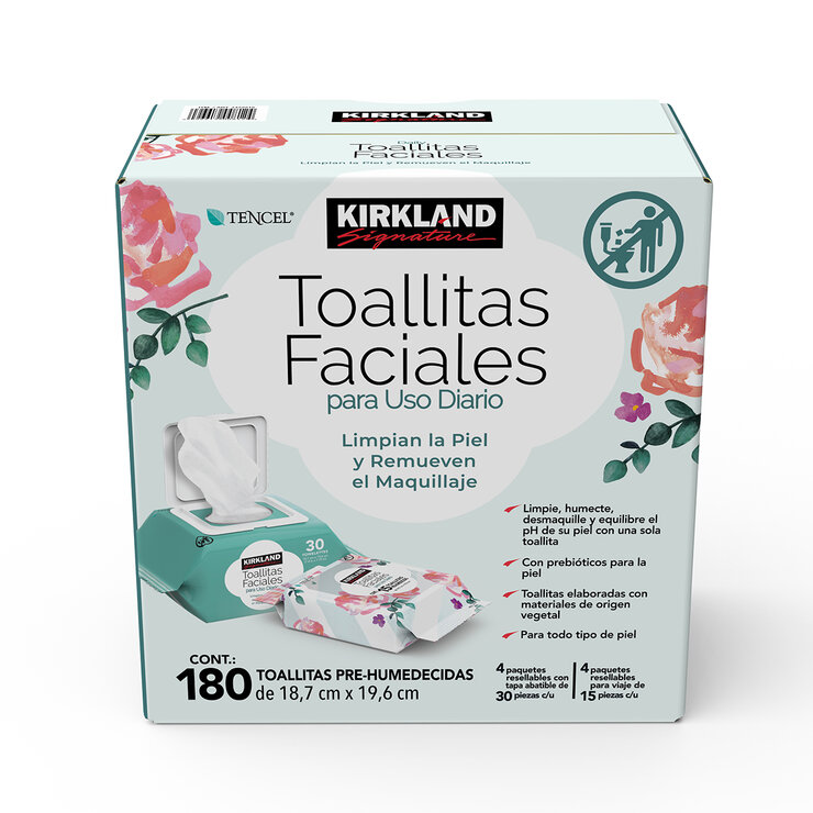 Kirkland Signature Toallitas Faciales 180 pzas — Imagen 1 de 3