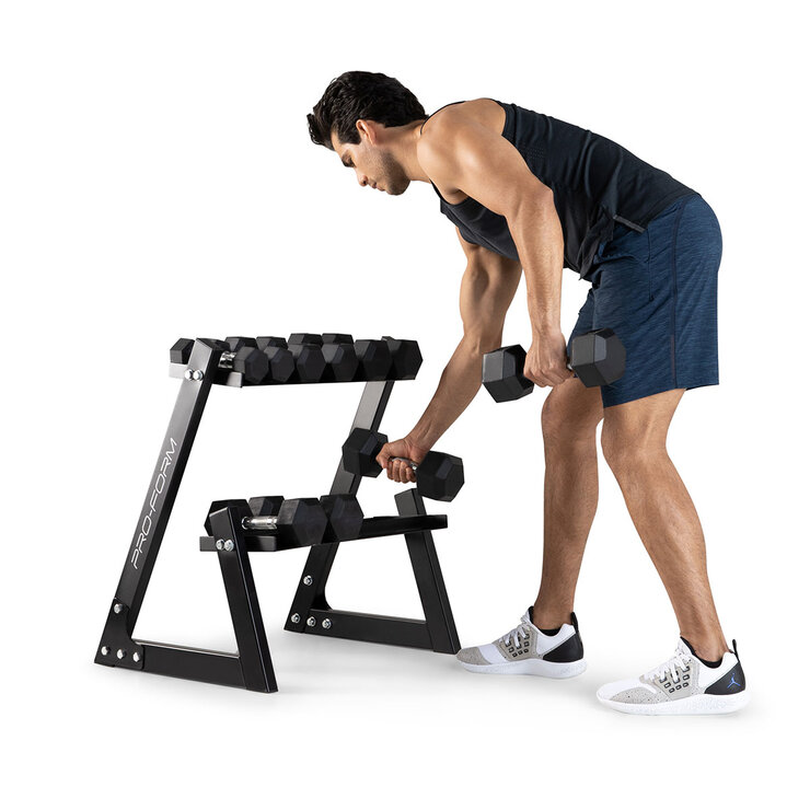ProForm Set de Mancuernas de 100 LB con Rack de almacenamiento — Imagen 1 de 4