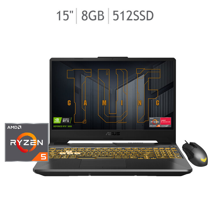 Asus TUF Gaming 15" FHD, Ryzen 5, GTX3050, 8GB RAM, 512 SSD — Imagen 1 de 4