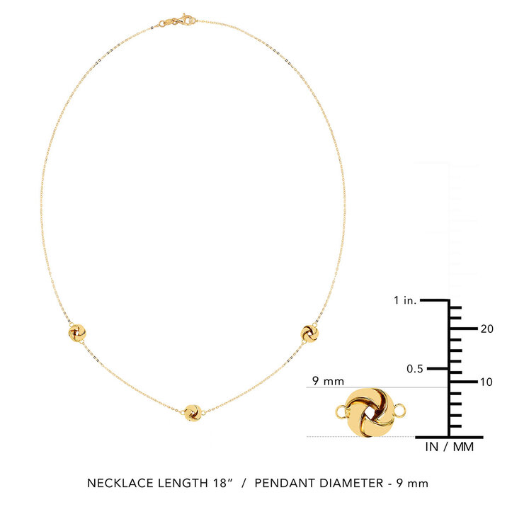 Collar, Nudo de Amor, Oro Amarillo de 14K — Imagen 4 de 4