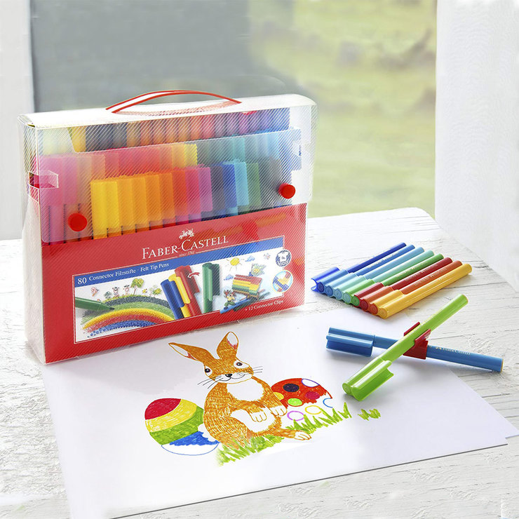 Faber-Castell Maletín con 80 Plumones Connector Pen — Imagen 1 de 3