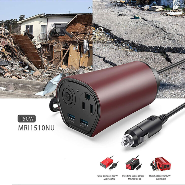 Bestek, Inversor de Corriente Porta Vasos 1 AC, 2 USB — Imagen 2 de 4