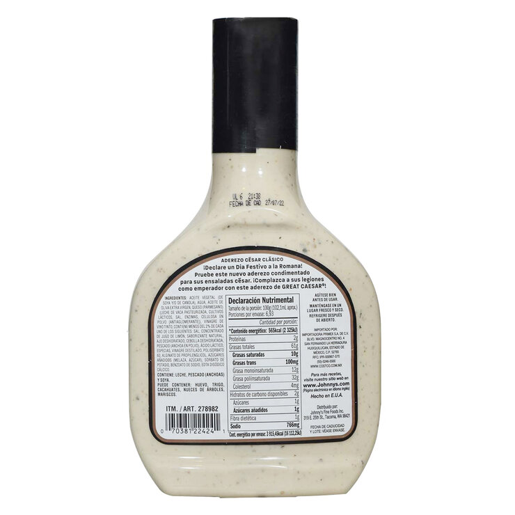 Johnny´s Aderezo Caesar 2 pzas de 709 ml — Imagen 2 de 2