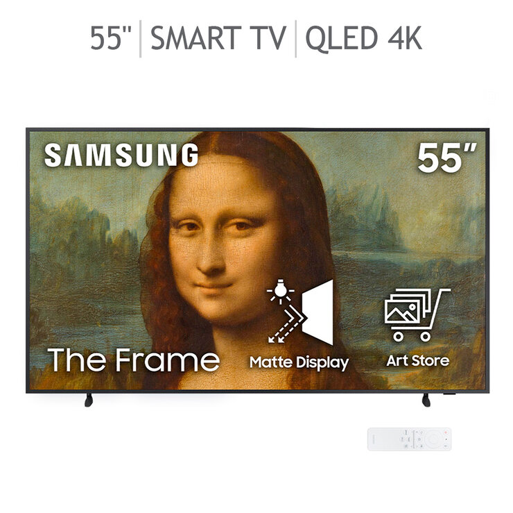 Samsung Pantalla 55" QLED The Frame 4K UHD Smart TV + Marco blanco — Imagen 1 de 4