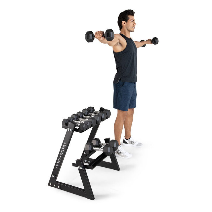 ProForm Set de Mancuernas de 100 LB con Rack de almacenamiento — Imagen 4 de 4