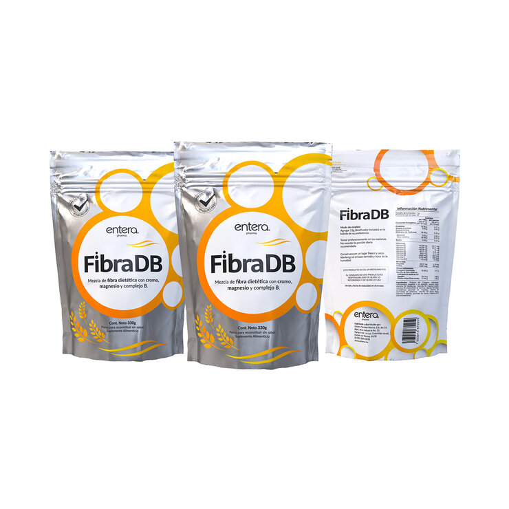 Entera Pharma Fibra DB Fibra dietética con Cromo, Magnesio y Complejo B 330 g — Imagen 2 de 4