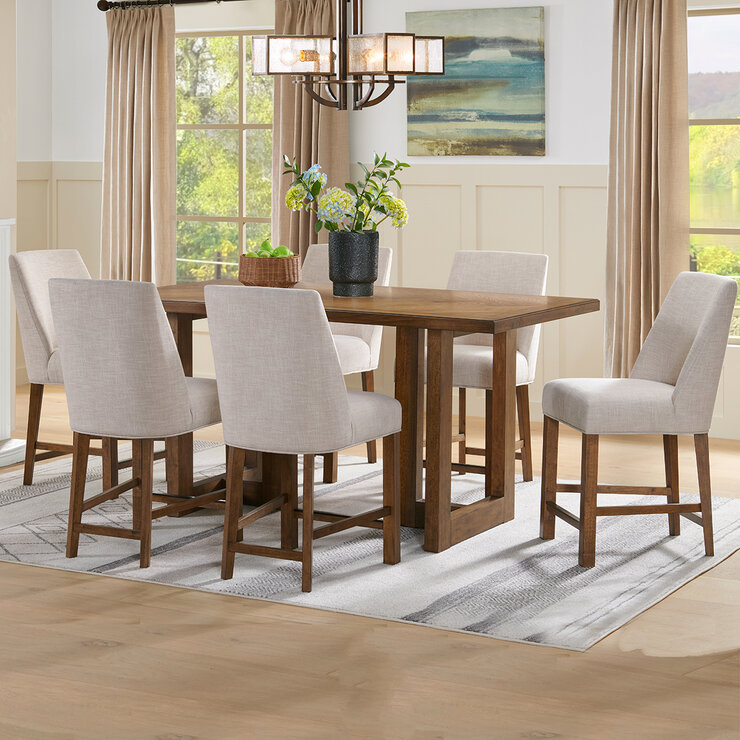 Universal Broadmoore, Juego de Comedor Alto de 7 Piezas — Imagen 1 de 4