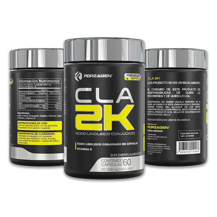Forzagen Premium CLA-2K Ácido Linoleico Conjugado y Vitamina E Frasco con 60 Capsulas de 1250mg c/u — Imagen 3 de 4