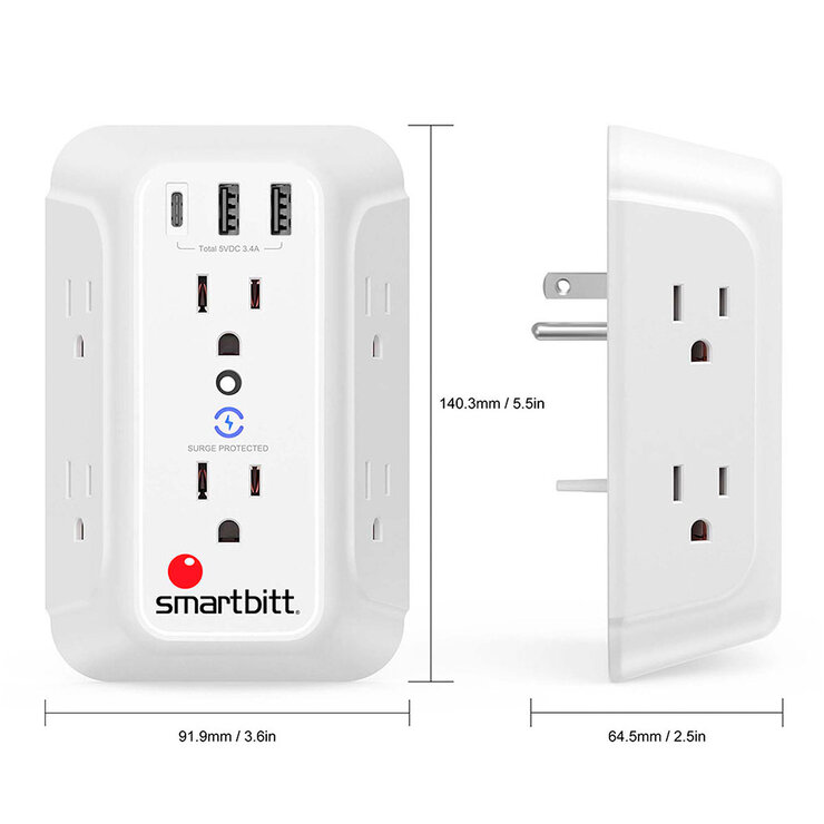 Smartbitt Supresor De Picos De Voltaje SBSS-BW6-3U — Imagen 3 de 4