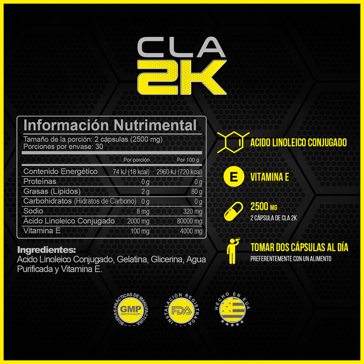 Forzagen Premium CLA-2K Ácido Linoleico Conjugado y Vitamina E Frasco con 60 Capsulas de 1250mg c/u — Imagen 4 de 4