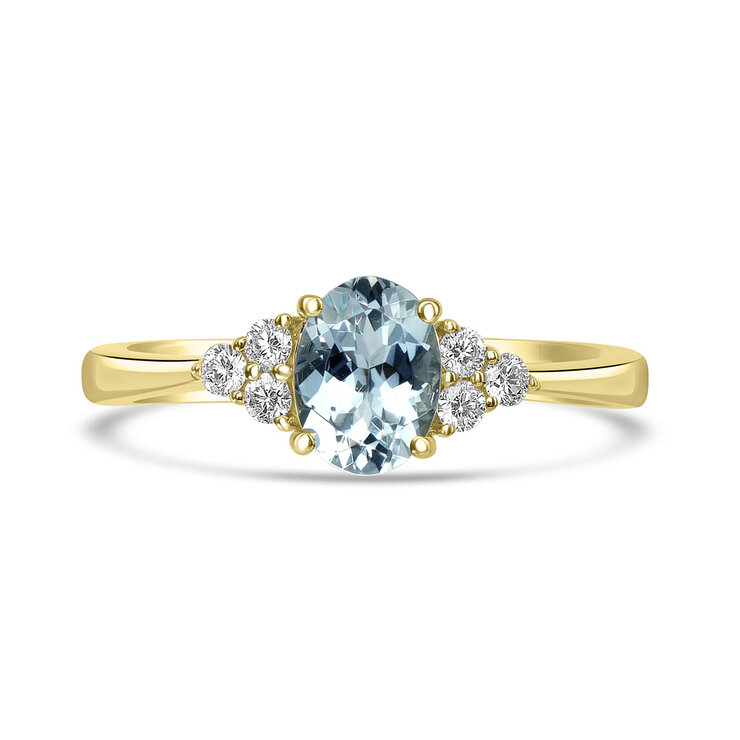 Anillo de Aguamarina, Oro Amarillo 14k — Imagen 1 de 4