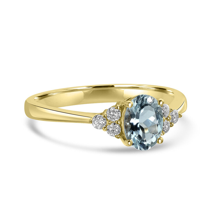 Anillo de Aguamarina, Oro Amarillo 14k — Imagen 4 de 4
