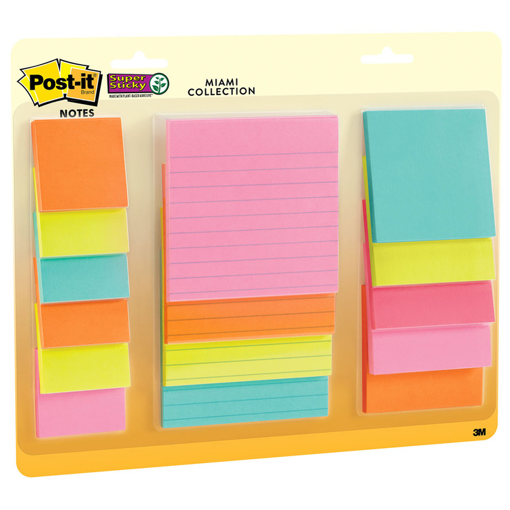 Post-it Miami Notas Super Sticky Varios Tamaños y Colores — Imagen 1 de 2