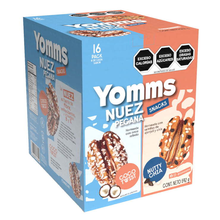 Yomms Snacks de Nuez Pecana 16 pzas de 37 g — Imagen 1 de 3