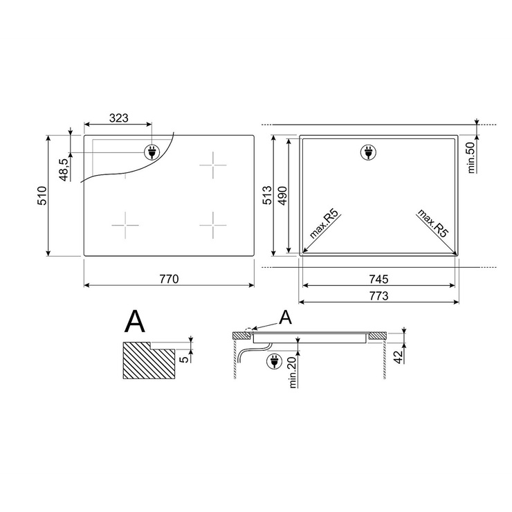 Parrilla eléctrica 80cm Smeg — Imagen 2 de 2